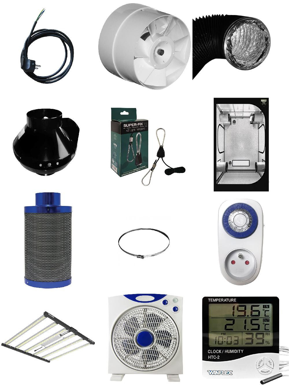 Kit de culture indoor - 120x120cm - Led Grizzly 600W