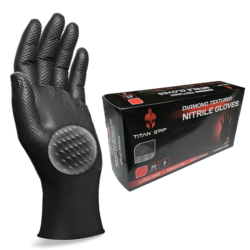 BTE DE 50 GANTS NITRILE NOIR T. MOYEN