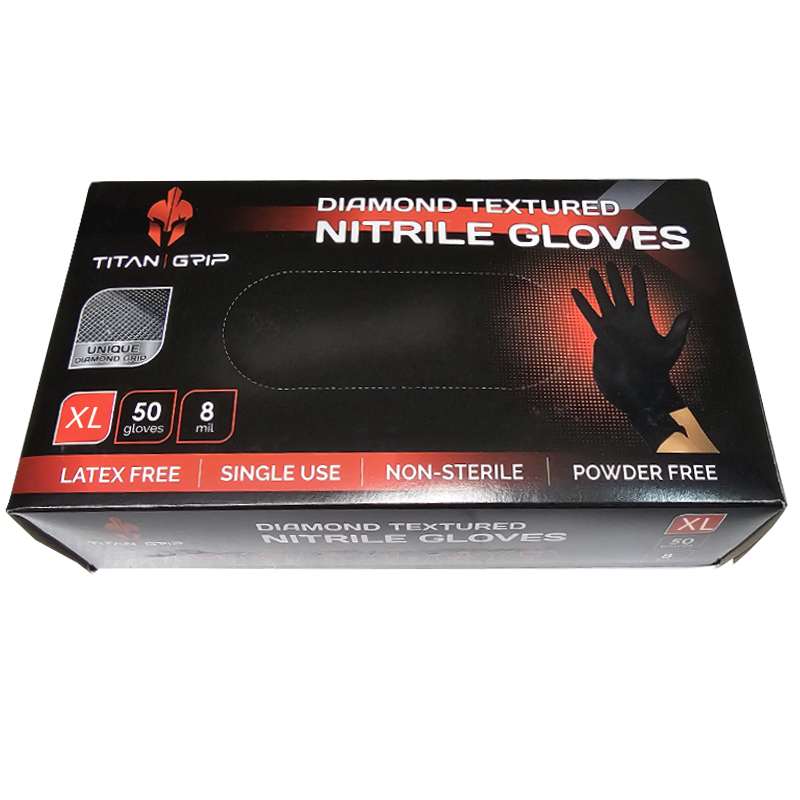 Boîte de 50 gants nitrile noirs - taille XL