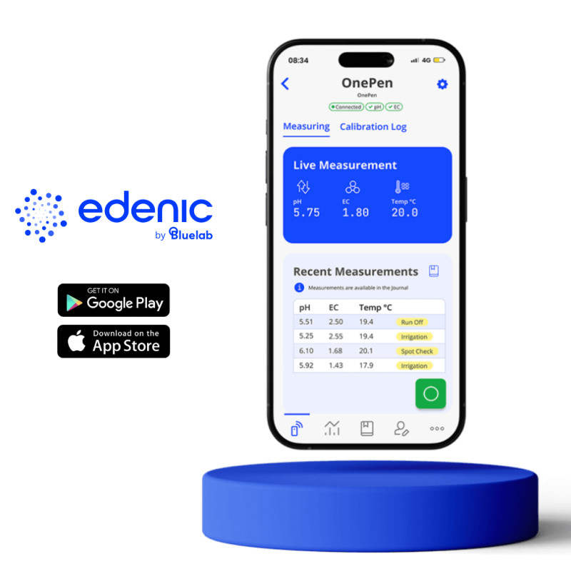 Bluelab One Pen - pH, EC/PPM and Temperature Bluetooth | Zen Cart! Culture Indoor