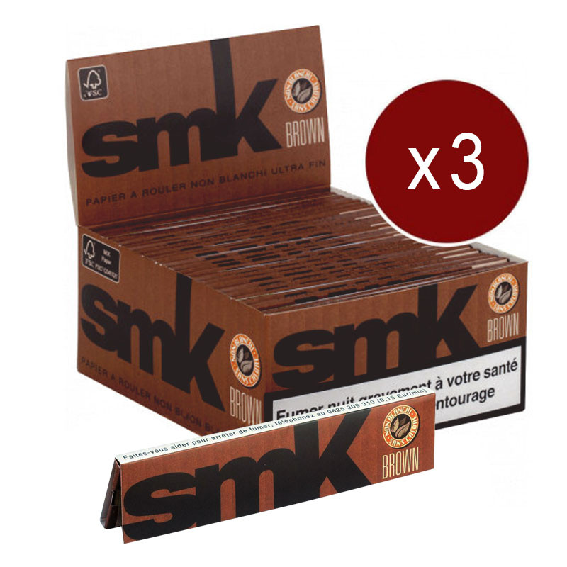 SMK - Fogli sottili marroni - Set di 3 scatole da 50 taccuini
