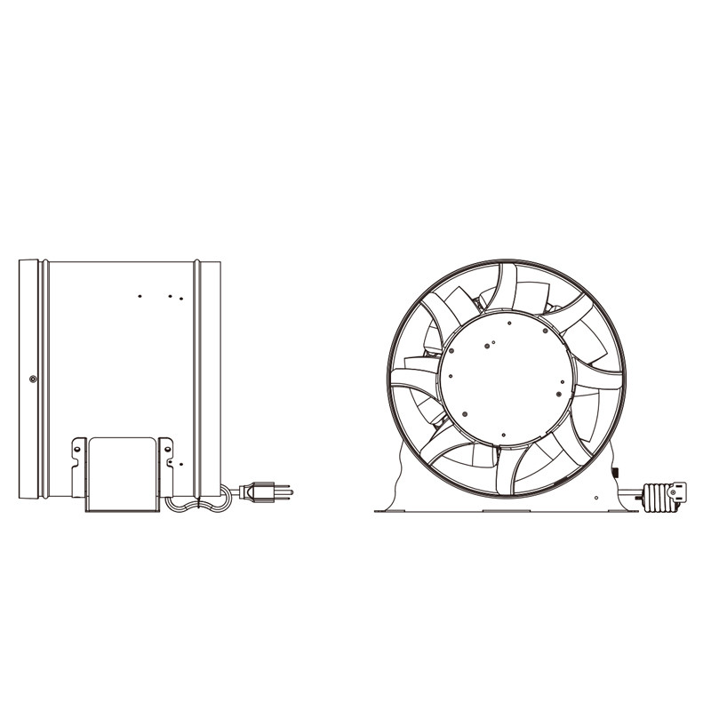 Inline extractor Aero-Fan V-12M PRO 250 mm - 1750 m³/h: Power and control for indoor cultivation from one source Trolmaster