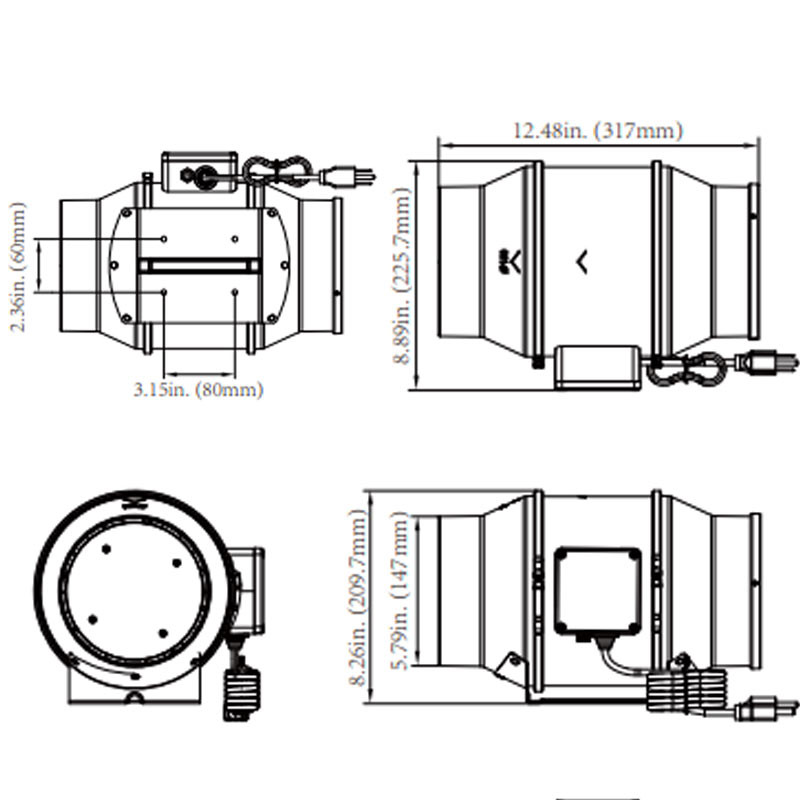 Aero-ventilator - V-6 inline afzuiger voor kleine binnenkweekruimtes
