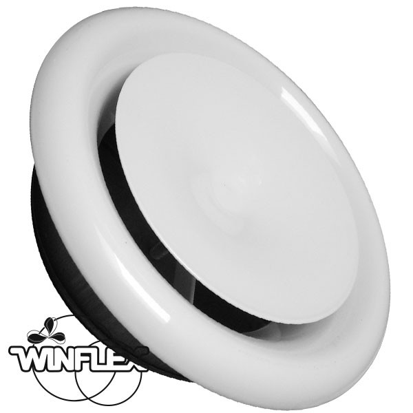 360°C metal air diffuser for 125mm intraction, ventilation duct