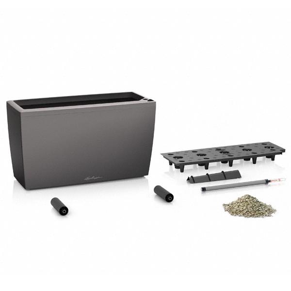Pot Lechuza Cararo Premium 75 Noir, pot hydroponique avec réserve d'eau