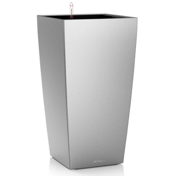 Pot Lechuza Cubico Premium 22 Argent, pot hydroponique avec réserve