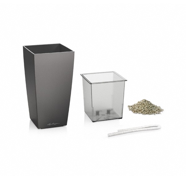 Lechuzza Mini Cubi 9 vaso d'argento, vaso idroponico, vaso di riserva 