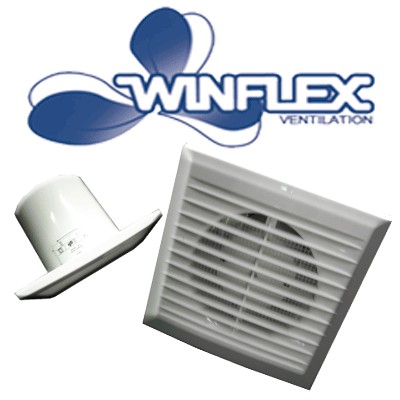 Extracteur d'air mural avec grille Winflex VKOs 150 mm 300 m3/h, ventilation