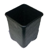 Pote quadrado de plástico preto 23X23X26 11L x 50pcs